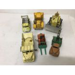 An assortment of playworn vintage die-cast toys including Dinky.