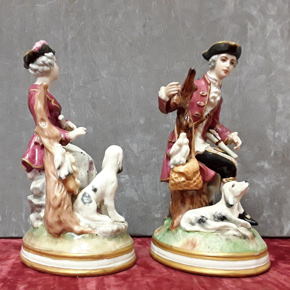 A pair of continental hard paste porcelain figurines. - Image 3 of 6