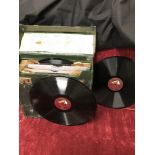 A historic collection of old “His Master’s Voice”, “Columbia Magic”, “Parlophone”, etc. records.