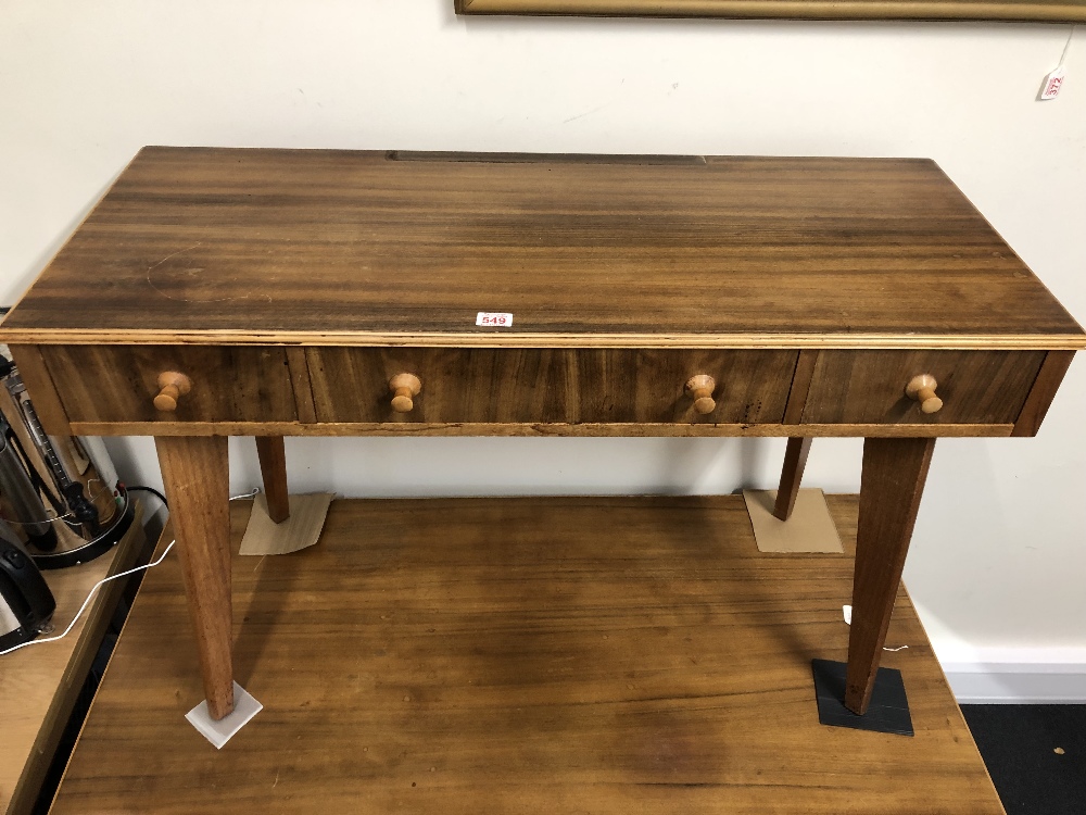 A Morris of Glasgow retro dressing table with three drawers with detachable mirror