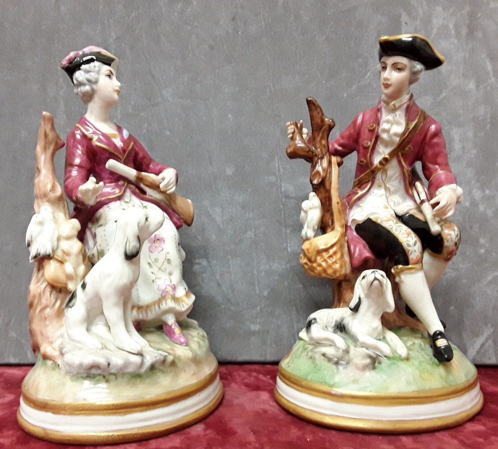 A pair of continental hard paste porcelain figurines. - Image 4 of 6