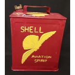 A Shell Aviation Fluid Petrol can with original cap.