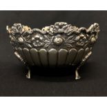 A German silver grape bowl marked 800.