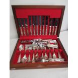 A boxed canteen of silver plated cutlery, six setting.