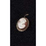 A cameo brooch set in 9ct gold.