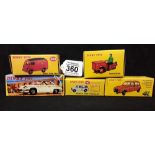 Five boxed Dinky die cast toys by Atlas including Renault, a coach etc.