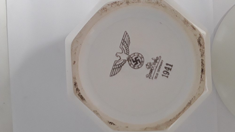 A 1938 dated Third Reich SS ceramic saucer and a 1941 dated ceramic bowl. - Image 3 of 4