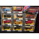 A collection of 11 large Corgi die-cast vehicles and one by Solido.