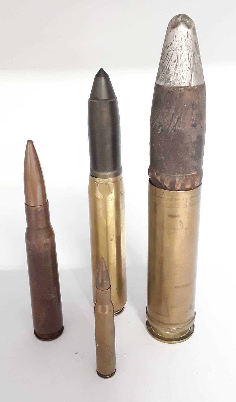 Two inert cannon rounds together with two inert bullets. - Image 3 of 3