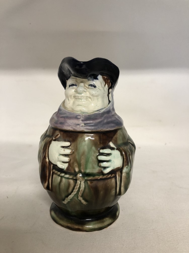 Majolica Fat Friar toby jug (circa 1900).