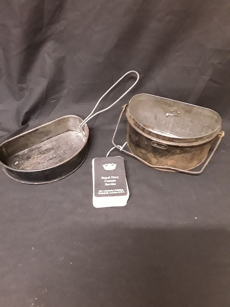 A British military mess food tin and a set of “Royal Navy Careers Service” recognition cards. - Image 2 of 5