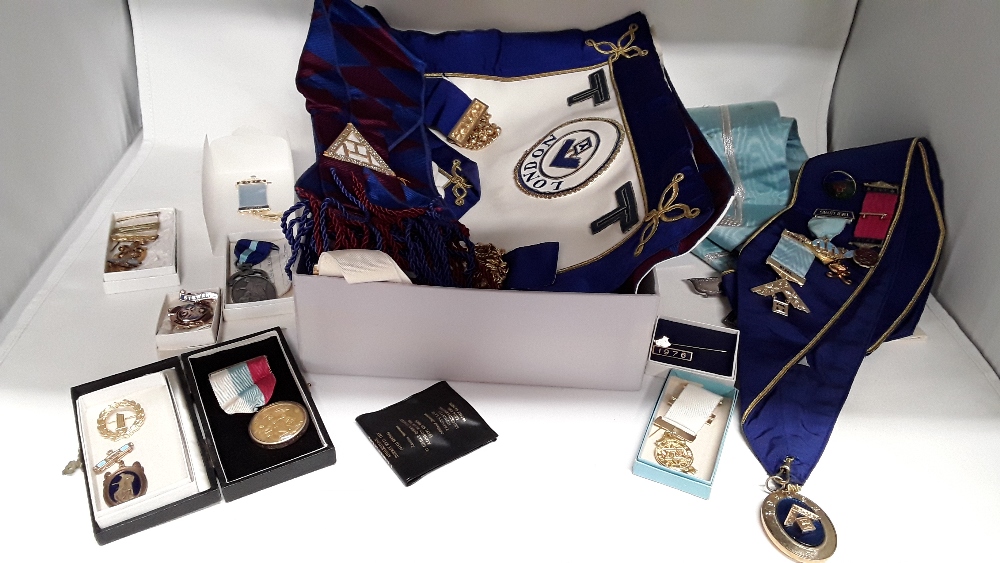 A large quantity of Women's Masonic Regalia, Jewels, Badges, Medals, Rule Books, Certificates, etc