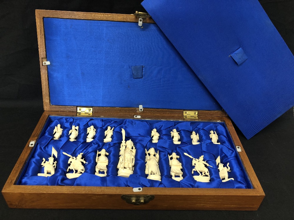 An ivory chess set