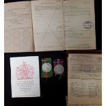A WW2 Husband and Wife medal groups and a large amount of documentation, etc.