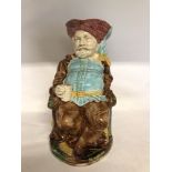 Falstaff Toby – A perfect jug by Edward Steel, Majolica ware, registration lozenge to the base.