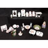 A collection of miniature Limoges doll's house tea set items and furniture (23 items in total).