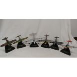 A set of six model planes including the Mosquito, the Spitfire, etc.