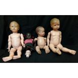 Four collectable vintage dolls including Jayco and German.