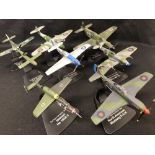 A set of eight model planes including the Spitfire, the Meteor and the Mustang etc.