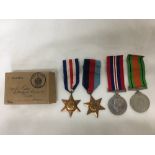 A set of WW2 medals.