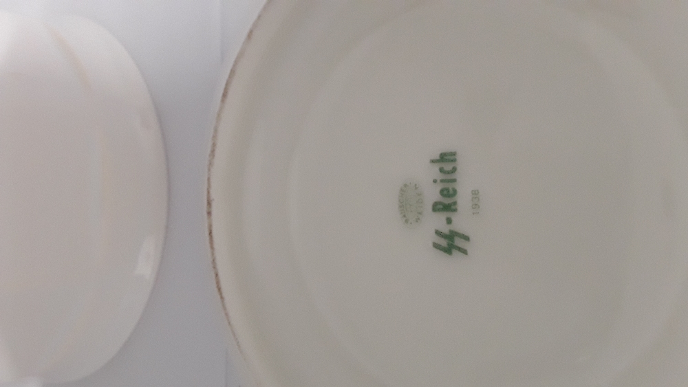 A 1938 dated Third Reich SS ceramic saucer and a 1941 dated ceramic bowl. - Image 4 of 4
