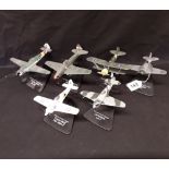 A set of six model planes including the FW190, the HS 123, etc.