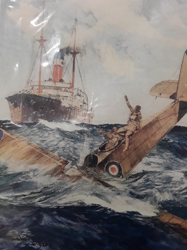 A 1920's mounted print by Charles Edward Dixon (British 187 -1934) "An Ocean Rescue". With signature - Image 2 of 2