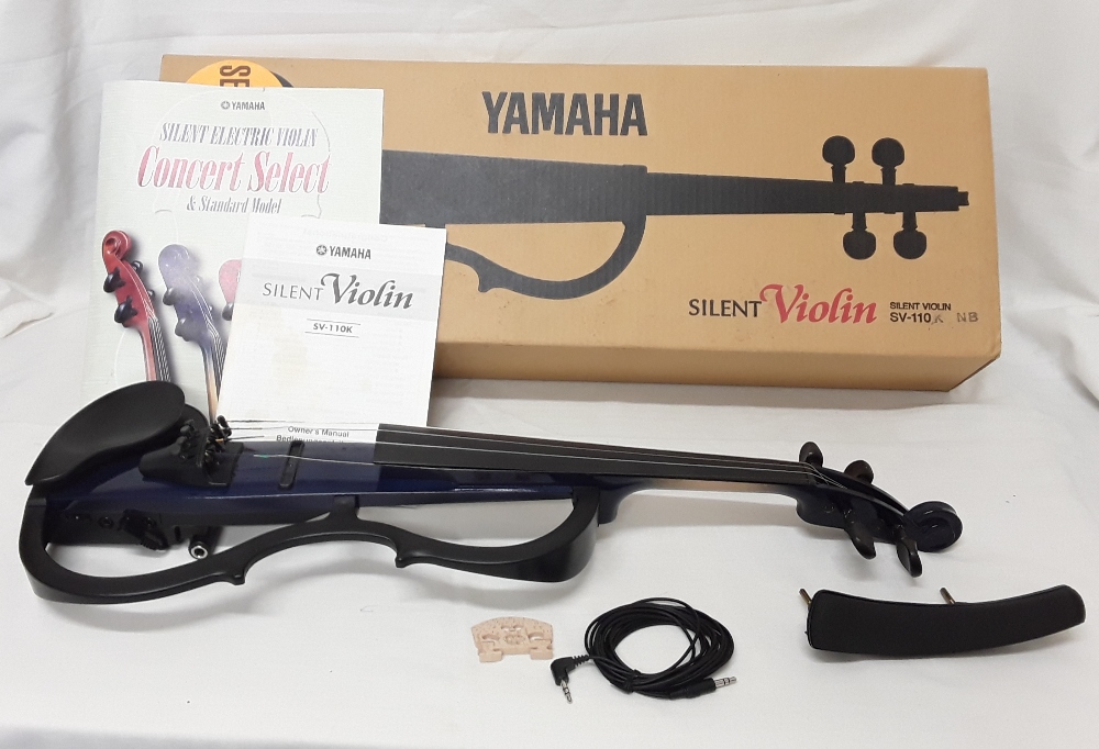 A Yamaha silent violin, full size in original box.