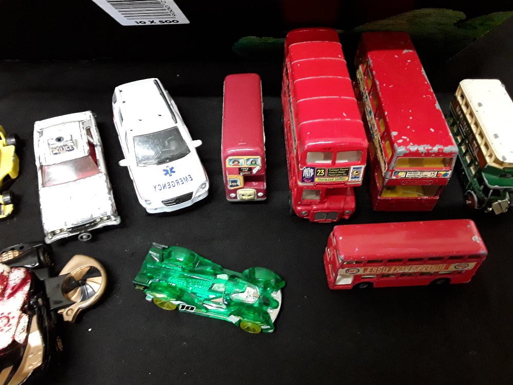 A box of playworn die cast cars including Corgi. - Image 4 of 7