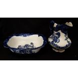 Two Staffordshire Ironstone Victoria ware items comprising a matching ewer and bowl.