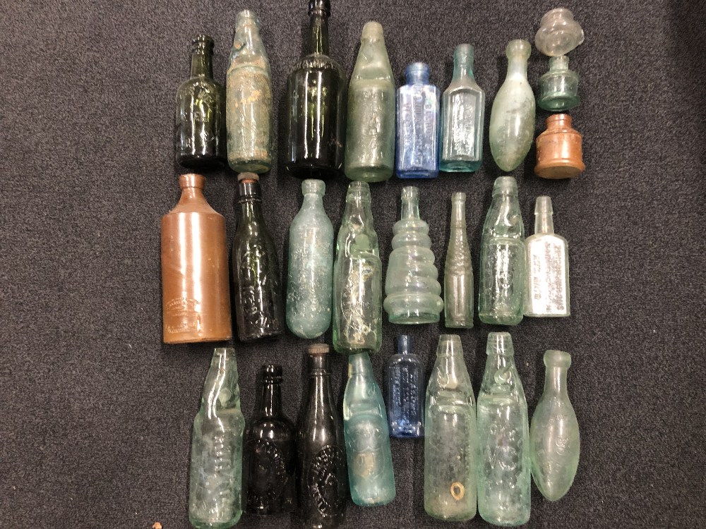 A box of Victorian bottles.