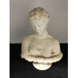 A ceramic bust of a lady AF.