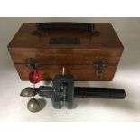 A hand held anemometer by Kelvin Bottomley and Baird Ltd in its original box.