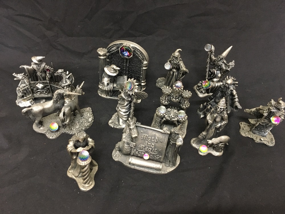 A collection of 12 Myth and Magic pewter figurines