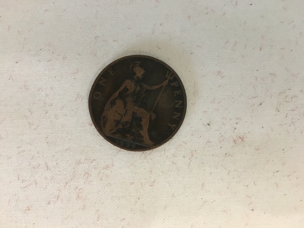 A Victorian 1899 dated Suffragette defaced Penny with VOTES FOR WOMEN - Image 2 of 2