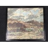 A framed and glazed print "The Last of the Snow on Newton Fell, Cumberland" by Claude Muncaster