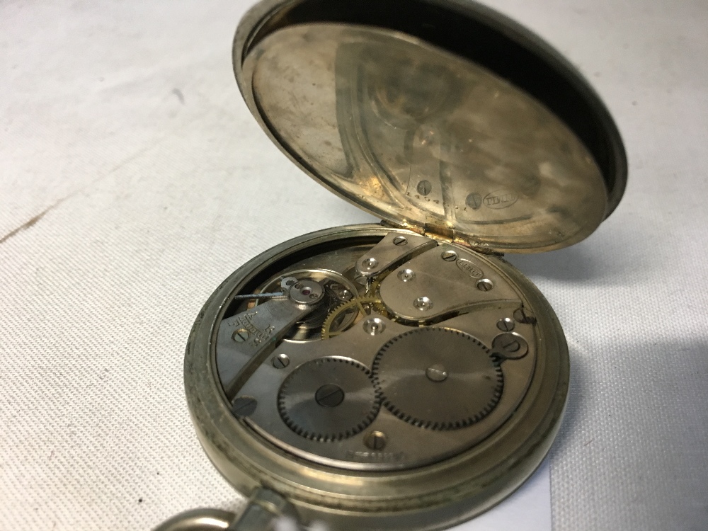 A white metal pocket watch with white enamel face. - Image 3 of 3