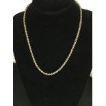 A 9ct yellow gold rope twist necklace.