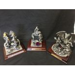 Three large Myth and Magic pewter studies