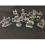 A collection of Myth and Magic pewter figurines membership studies for the Collector's Club only.