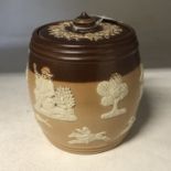 A Royal Doulton stoneware tobacco jar.