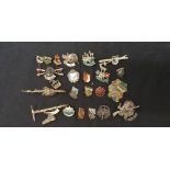 A collection of pin badges from the Germany and Austrian area. Including some enamelled.