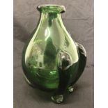 A 19th Century green glass jug, possibly Whitefriers in the manner of Christopher Dresser.