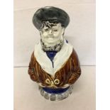 A French majolica Nimy character jug of a sailor C 1850.