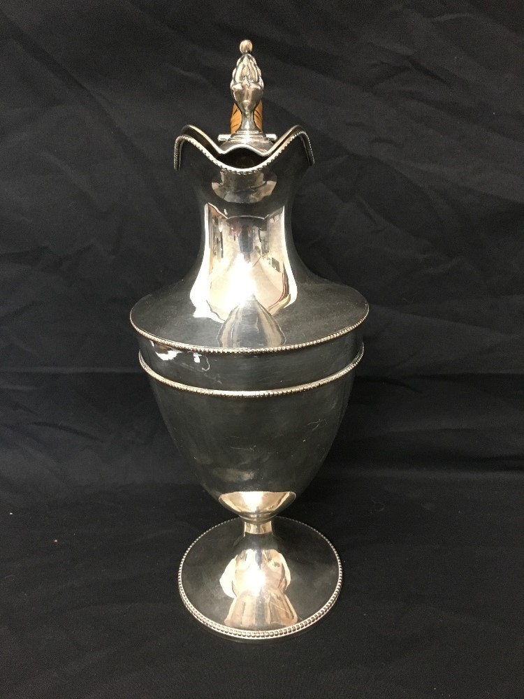 A silver plated claret jug together with a silver plated galleried tray. - Image 3 of 5