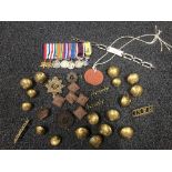 A WW2 RASC mounted group of Officer's miniature dress medals etc