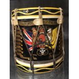 The 1st Battalion, The Stafforshire Regiment ice bucket in the form of a Regimental drum with Battle