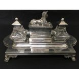 A silver double pen tray by Hiron Planter Co. hallmarked Birmingham 1873.