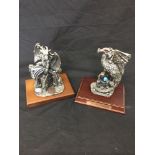 Two large Myth and Magic pewter studies