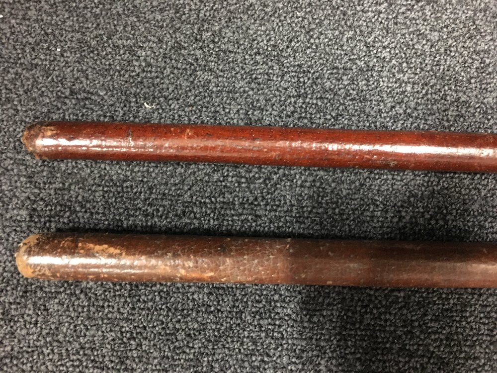 Two WW2 period leather covered Military swagger sticks. 61cms long - Image 3 of 3